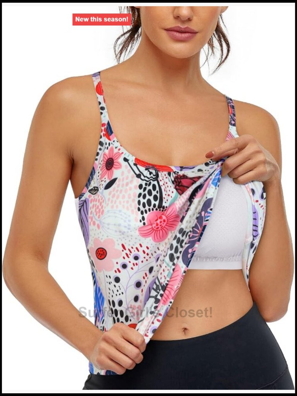 Women's Yoga Racerback Tank Top with Built in Shelf Bra Seamless Scoop Neck